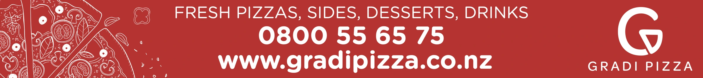 Store front boards, 2 of 2, Gradi Pizza, pizzeria branding by Blue Owl Design Studio, Hyderabad