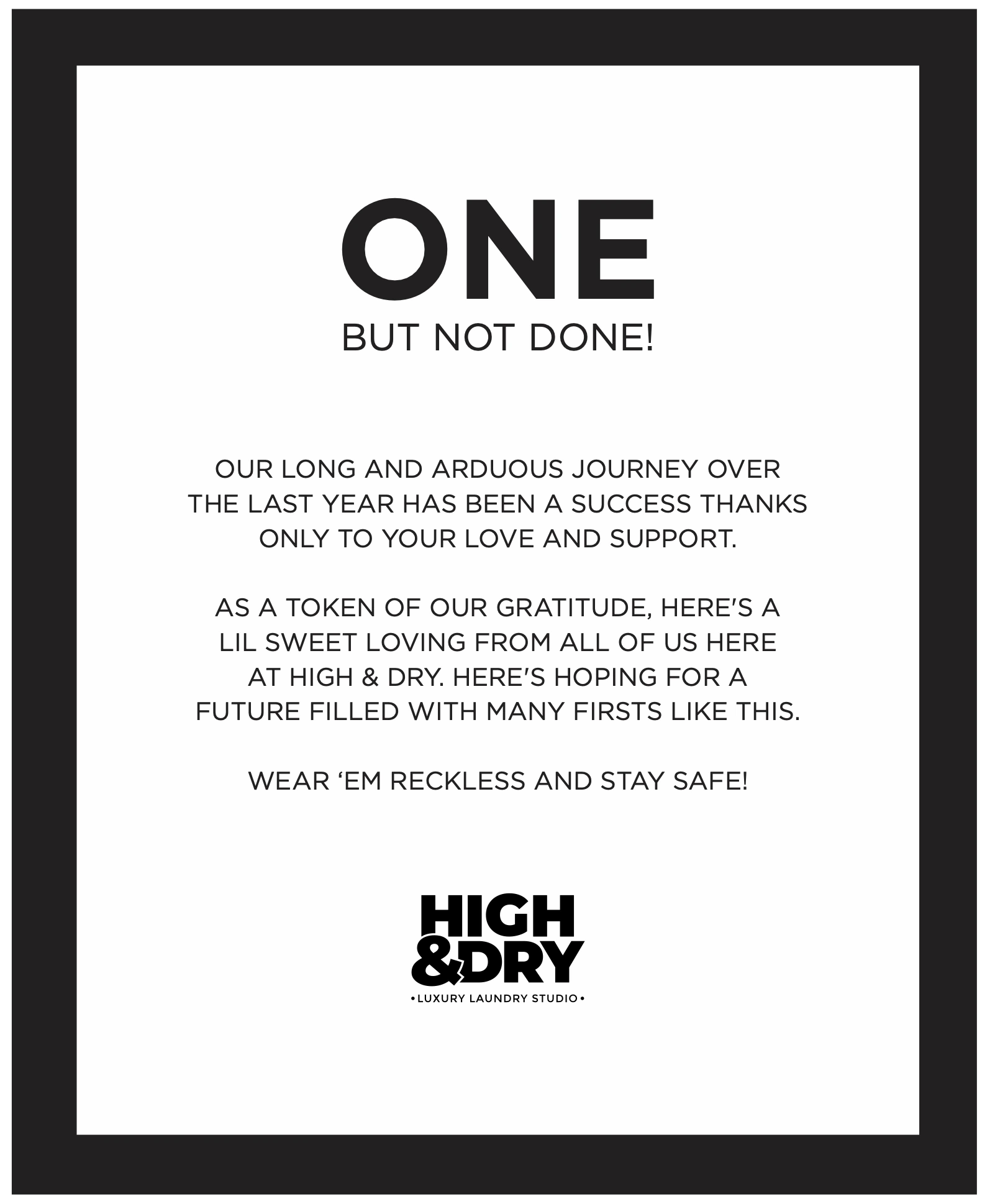 Anniversaries, 1 of 2, High & Dry, luxury aftercare branding by Blue Owl Design Studio, Hyderabad