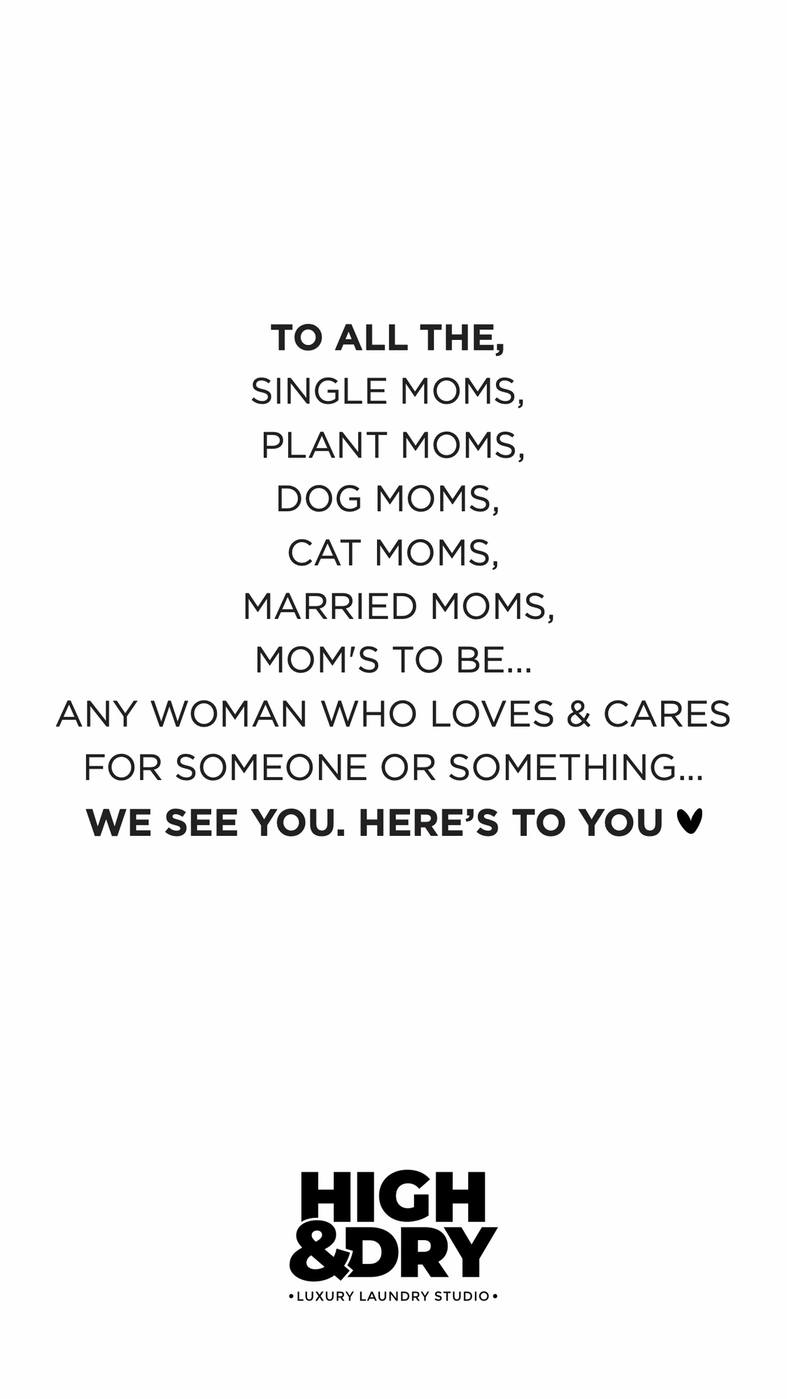 Mother’s Day (Instagram), High & Dry, luxury aftercare branding by Blue Owl Design Studio, Hyderabad