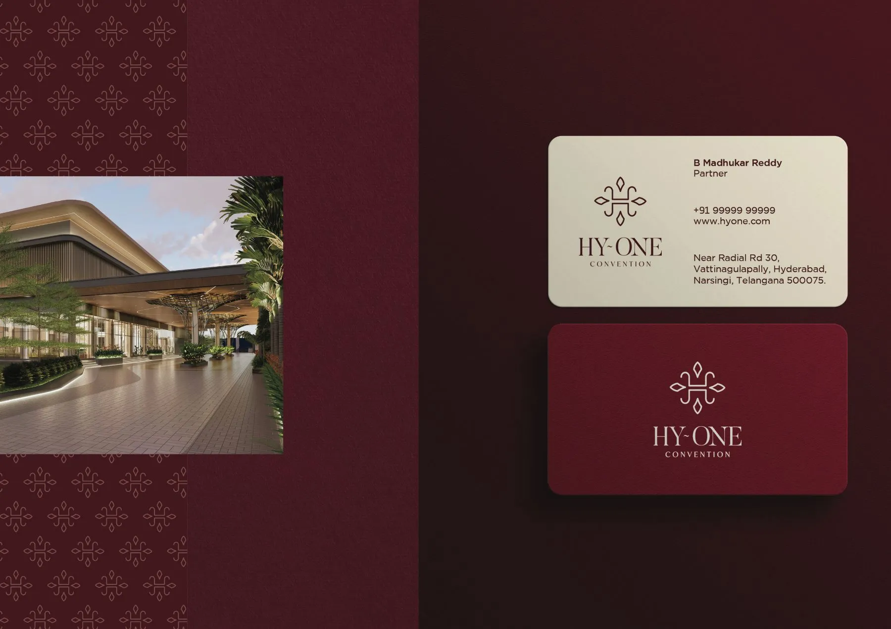 Stationery, Hy~One, hospitality & events branding by Blue Owl Design Studio, Hyderabad