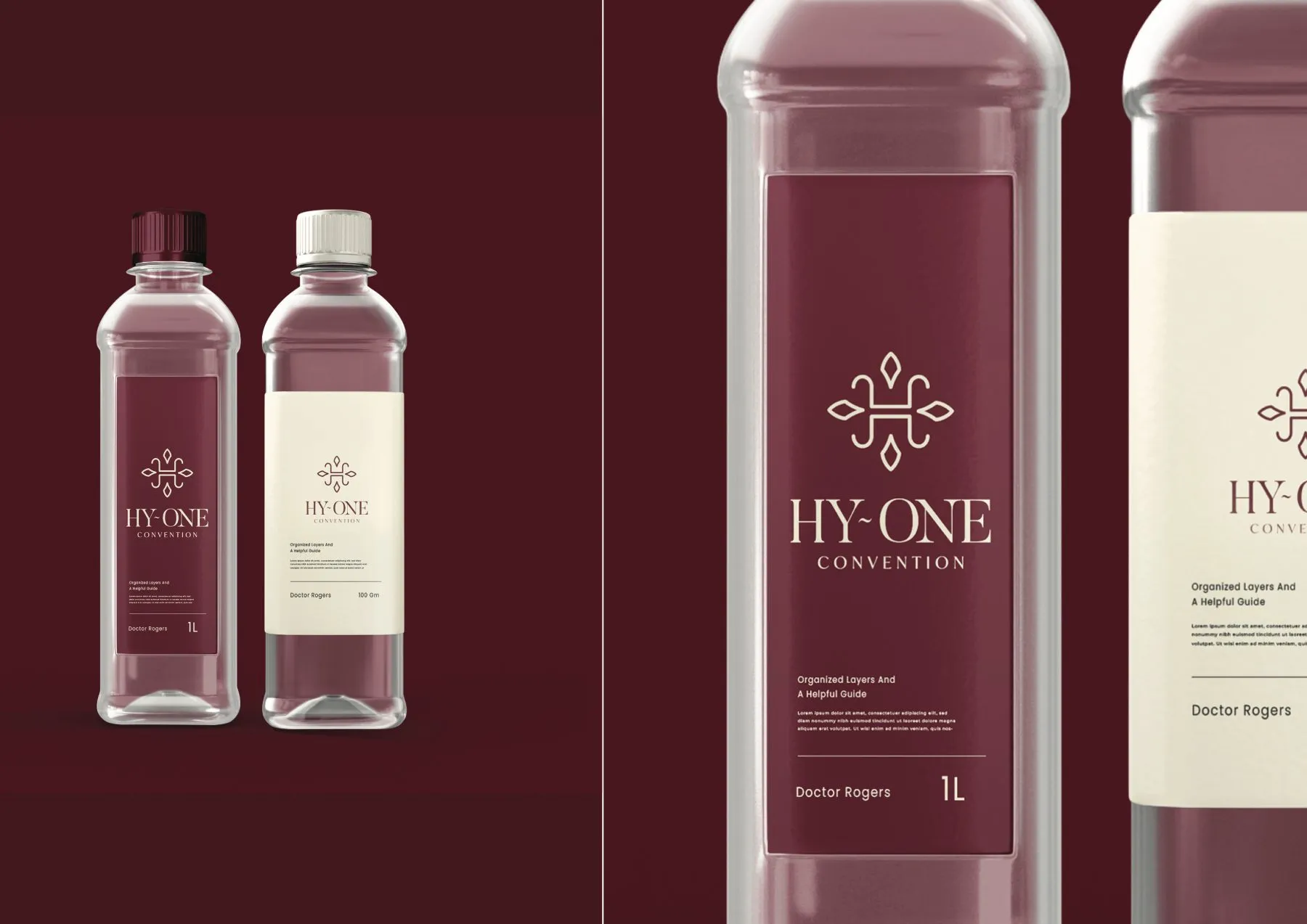Water bottles, Hy~One, hospitality & events branding by Blue Owl Design Studio, Hyderabad