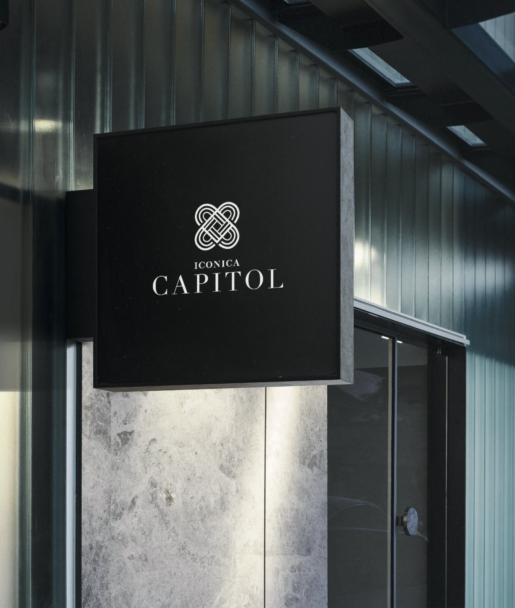 Signage & reception, 1 of 2, Iconica Capitol, real estate branding by Blue Owl Design Studio, Hyderabad