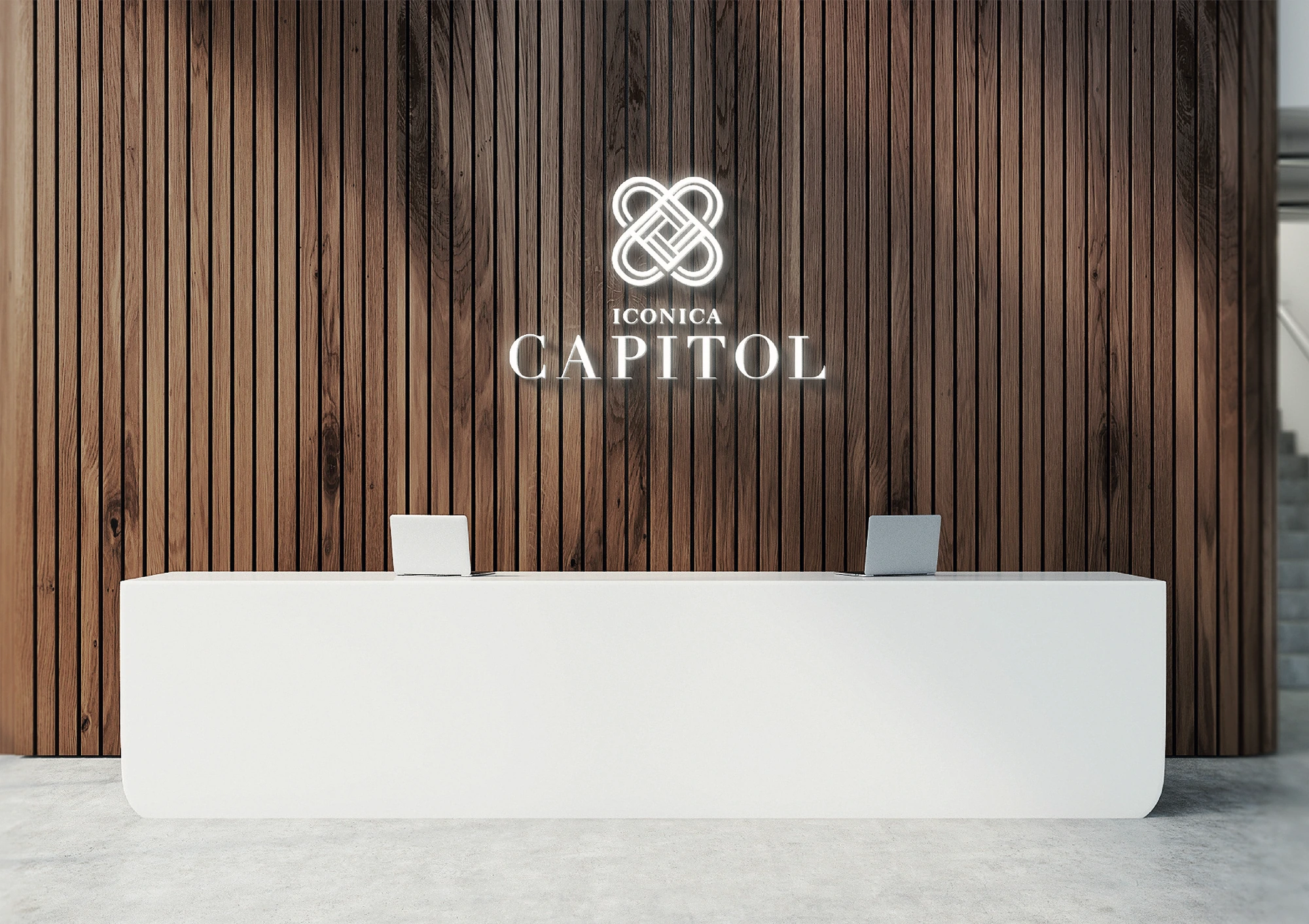 Signage & reception, 2 of 2, Iconica Capitol, real estate branding by Blue Owl Design Studio, Hyderabad