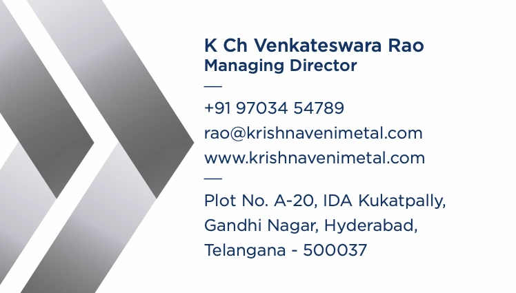 Business card, 2 of 2, KMC, manufacturing branding by Blue Owl Design Studio, Hyderabad