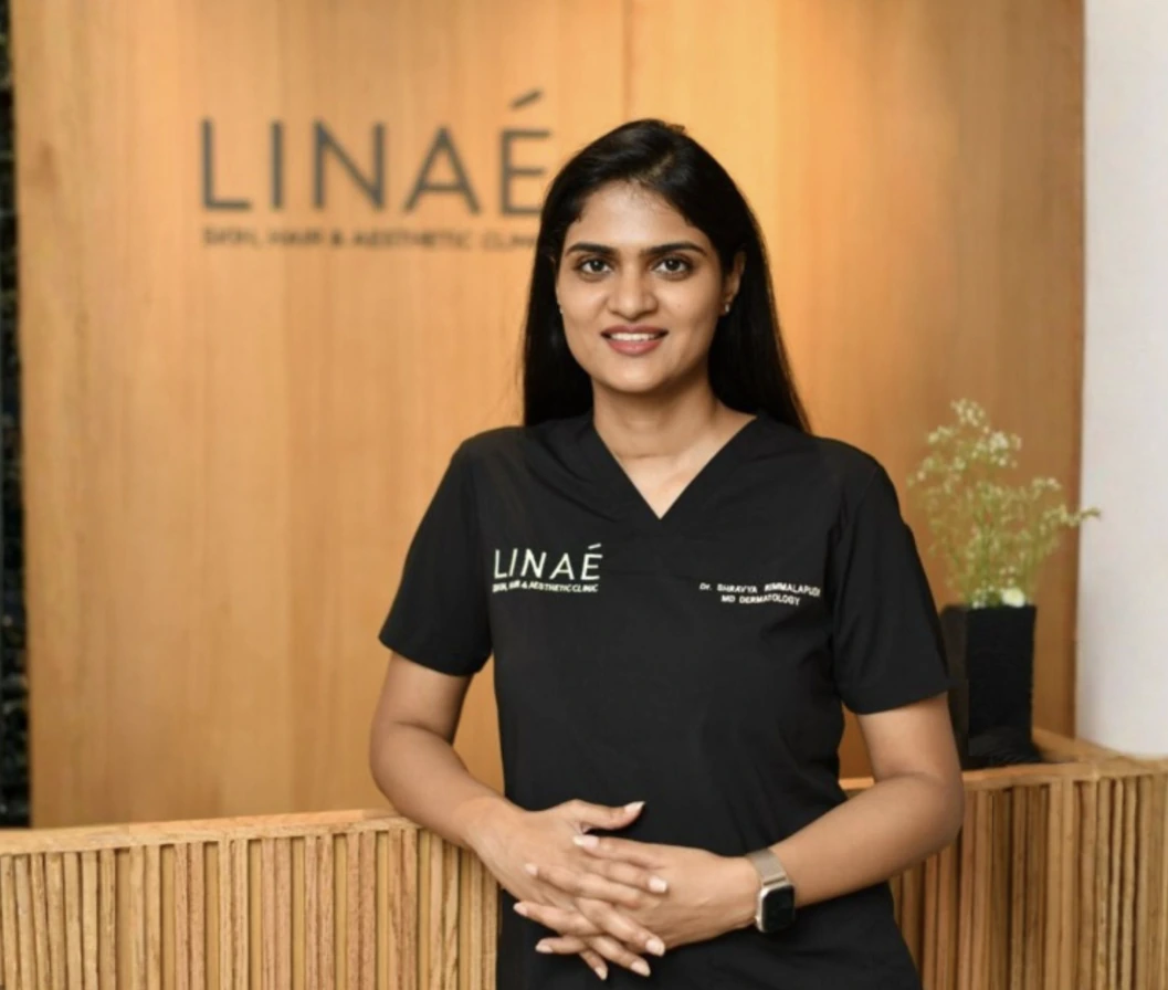 Dr. Praneeta Jain & Dr. Shravya Rimmalapudi, 2 of 2, LINAÉ, healthcare & aesthetics branding by Blue Owl Design Studio, Hyderabad