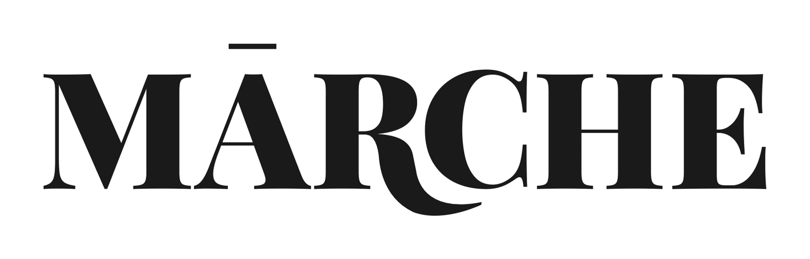 Mārche logo, ink on white