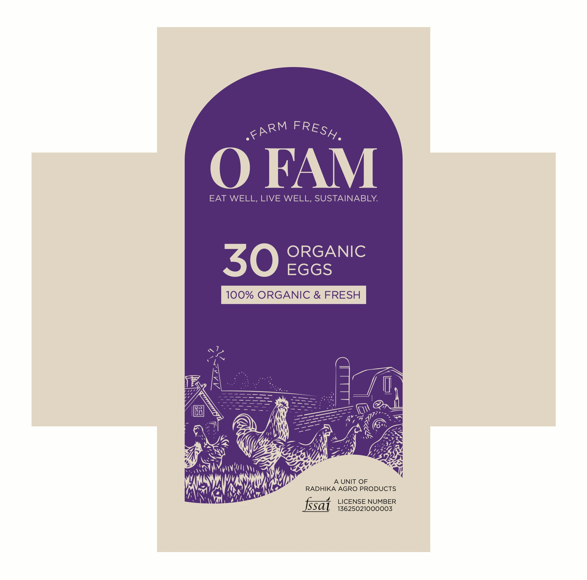 Egg pack, 2 of 2, O Fam, food & beverage branding by Blue Owl Design Studio, Hyderabad