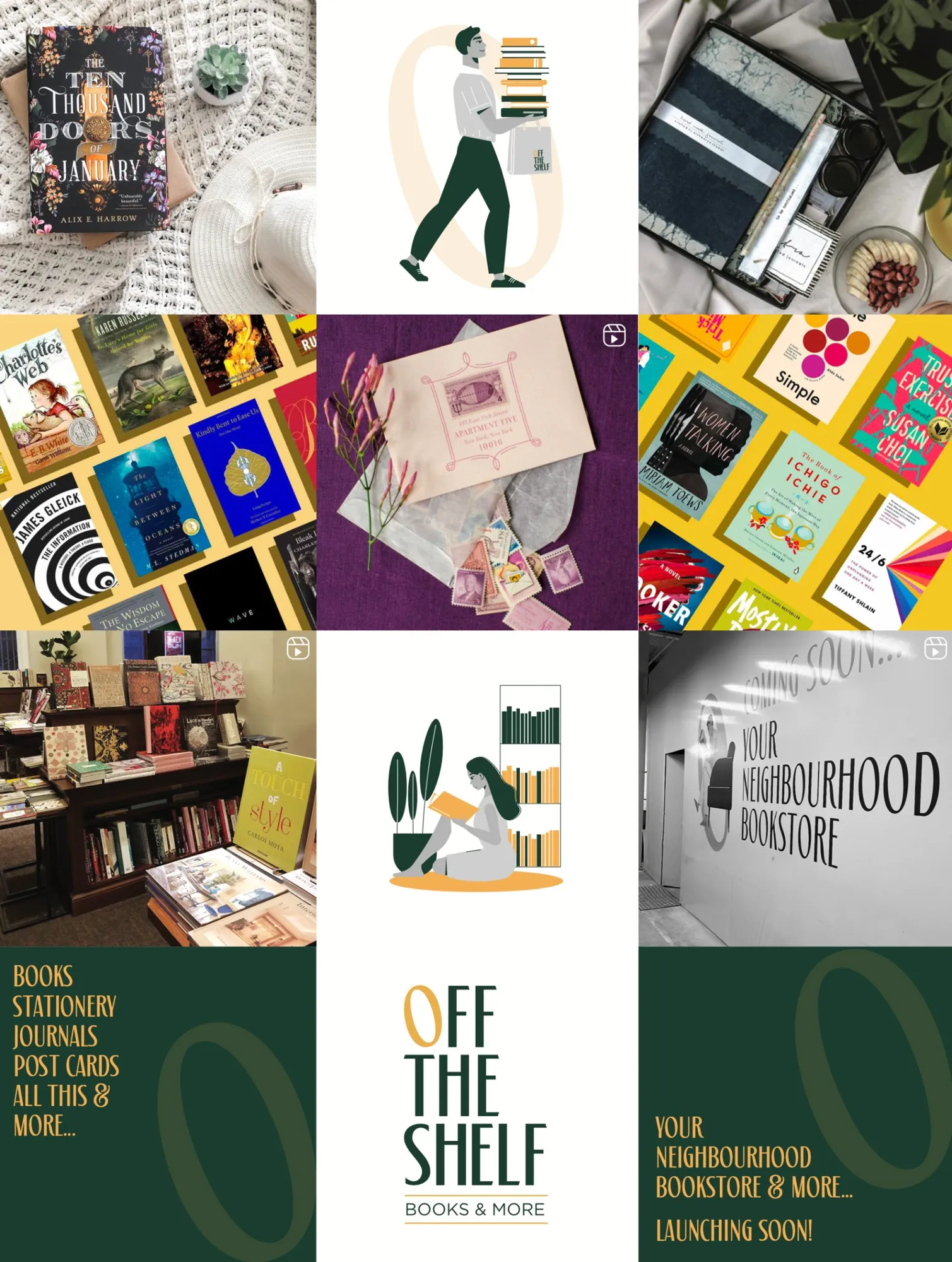 Instagram — launch grid, Off The Shelf, retail & culture branding by Blue Owl Design Studio, Hyderabad