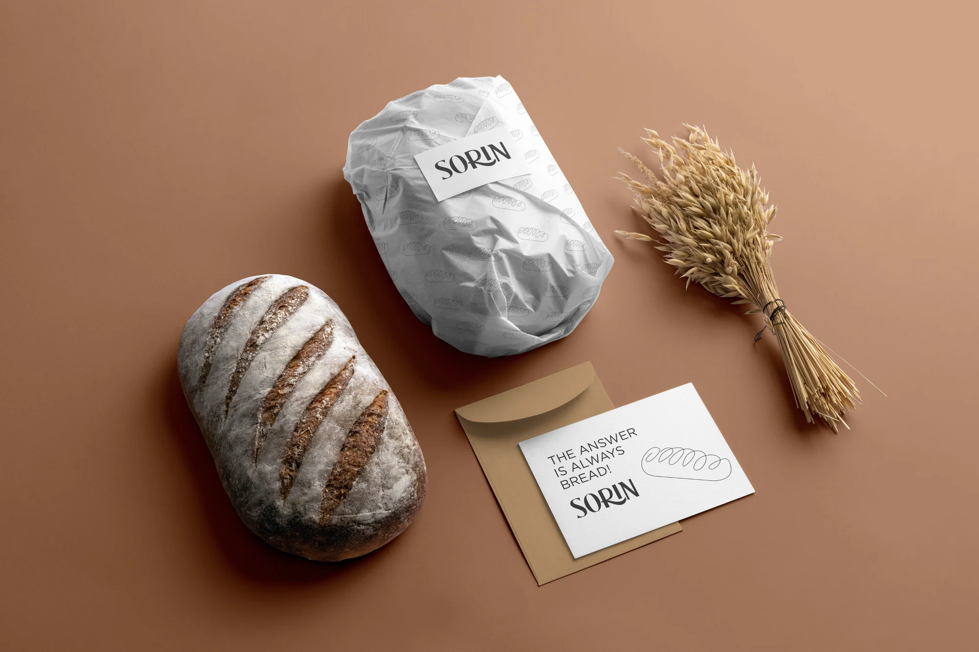 Sorin bread wrap and card