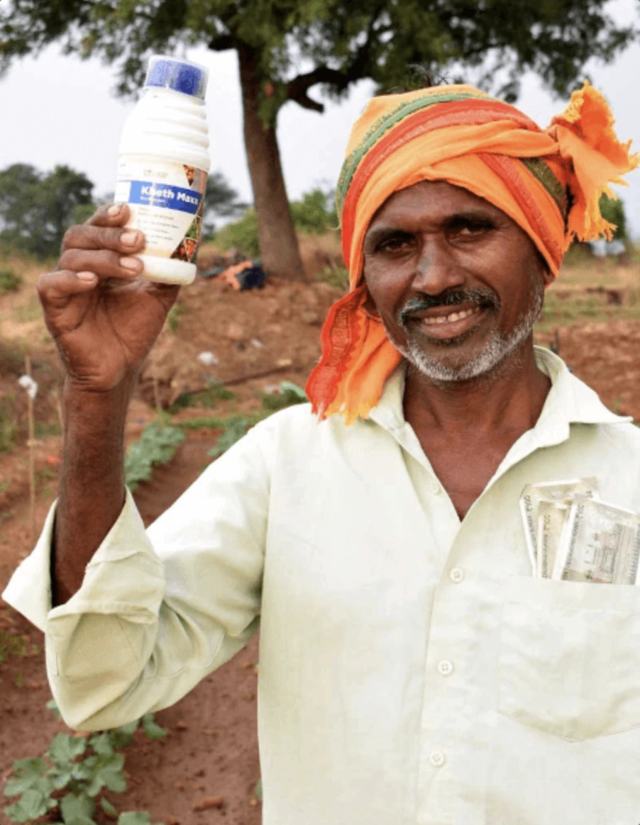 In farmers’ hands, 1 of 2, Telluris Biotech, biotech branding by Blue Owl Design Studio, Hyderabad