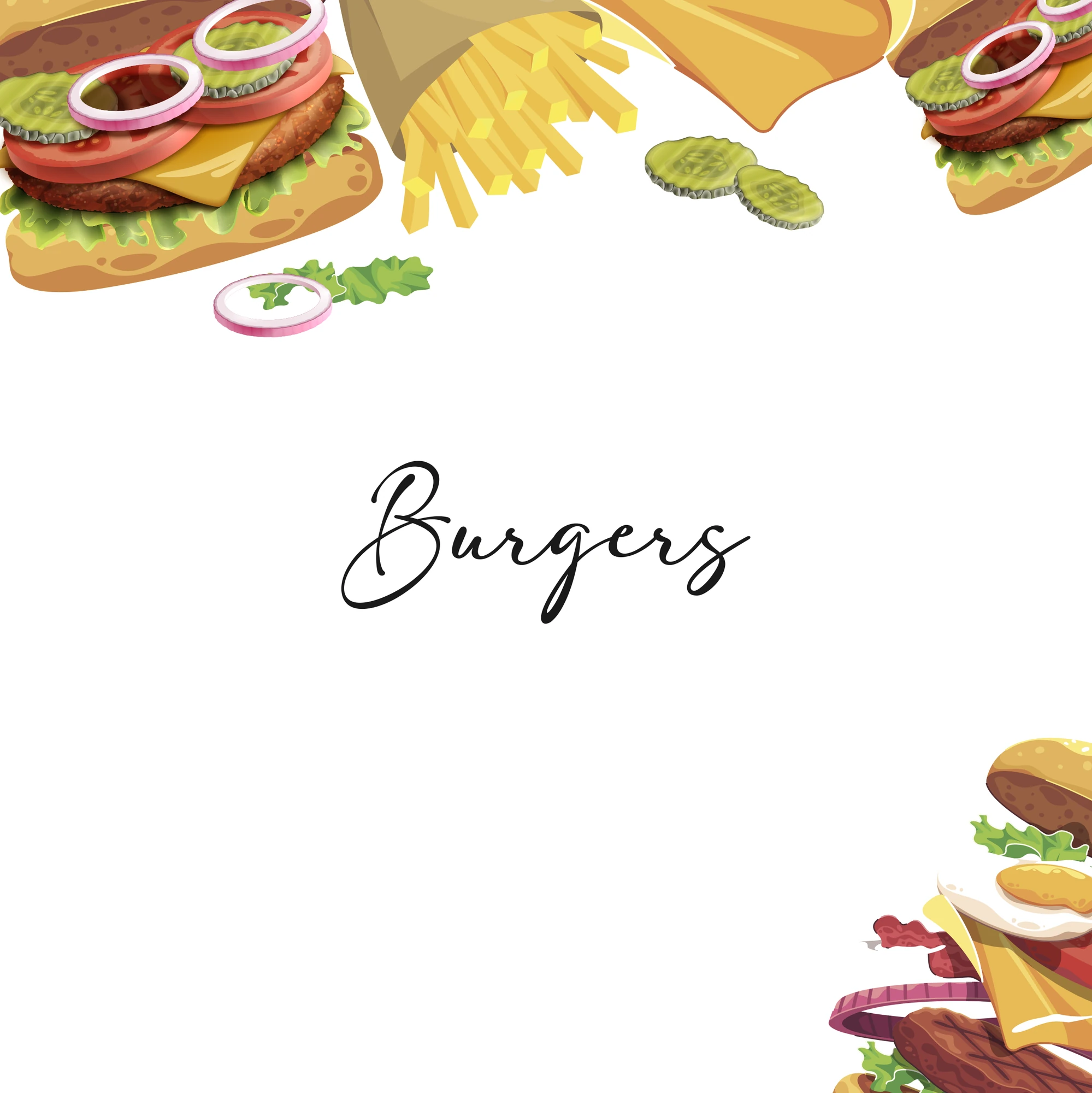 Burgers (Menu), The Autumn Leaf Café, food & beverage branding by Blue Owl Design Studio, Hyderabad