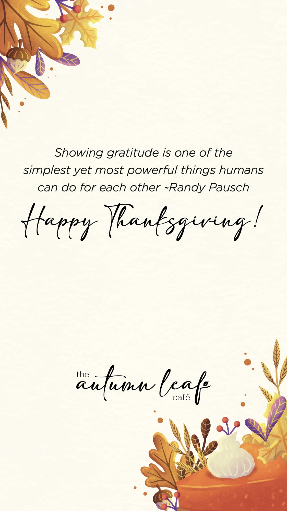 Thanksgiving (Occasion posts), The Autumn Leaf Café, food & beverage branding by Blue Owl Design Studio, Hyderabad